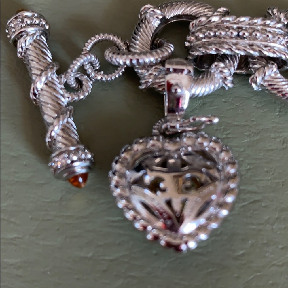 Judith Ripka Sterling Heart Charm Toggle Bracelet - Picture 4 of 5
